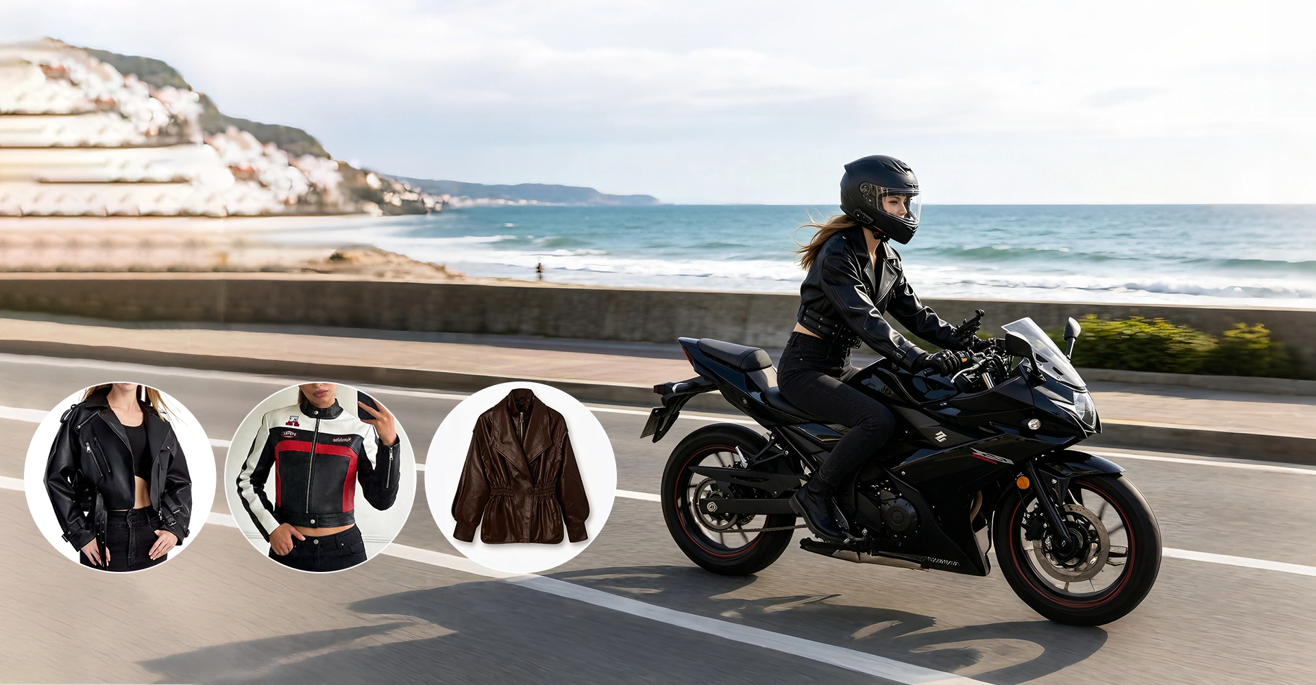 Tillverkare av Cropped Faux Leather Biker Jacket