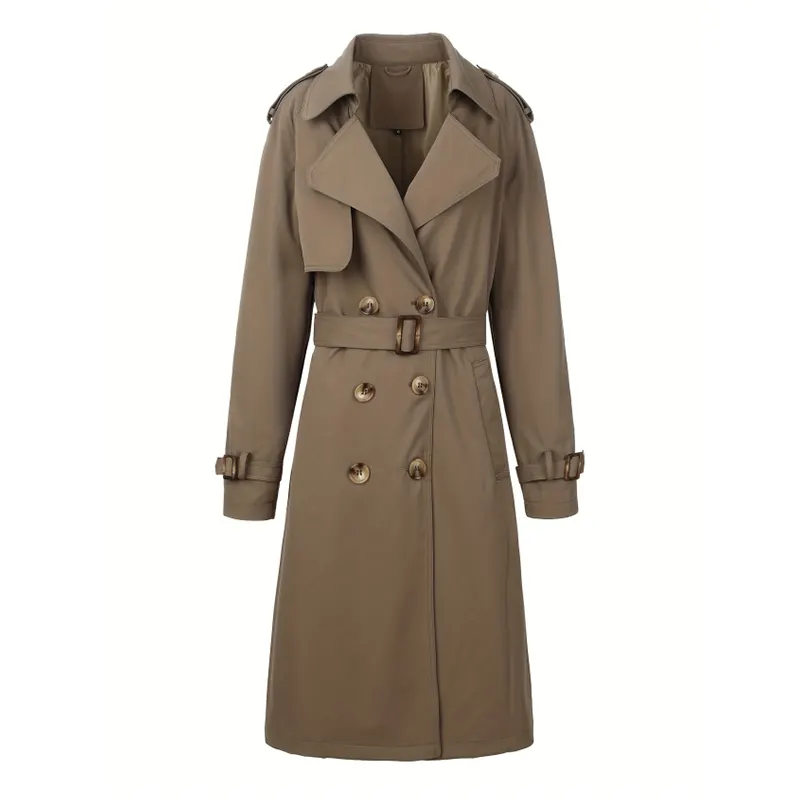 Dubbelknäppt trenchcoat med bälte