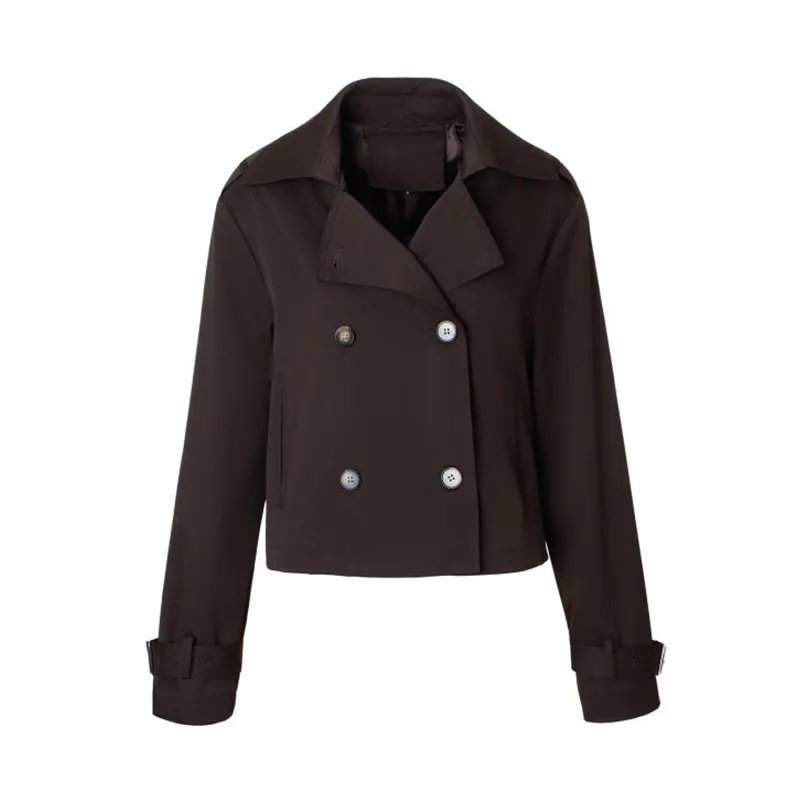Kort avskuren kavaj-stil Trench-jacka med skräddarsytt slag